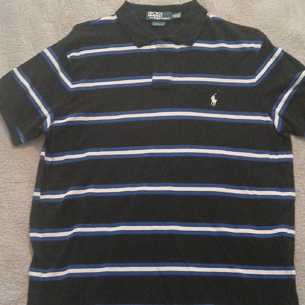 Ralph Lauren Polo "Custom Fit" with Blue and White Stripes